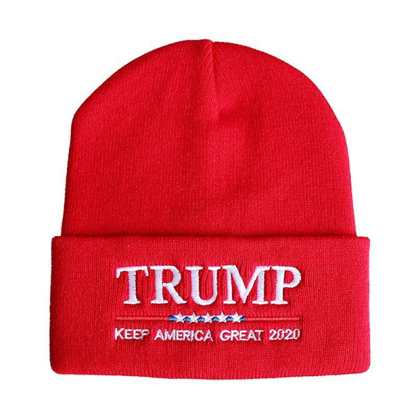 Unisex Keep America Great Broderet Beanie Hat 2020 President Slogan Usa Flag Hip Hop Vinter Cuffed Strikket Skull Cap