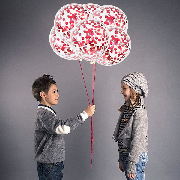100 stk. Røde Konfettiballoner Latex Konfettiballoner Røde Festballoner Til Fødselsdagsfest Bryllup Forlovelse Jubilæum Baby Shower Graduering C