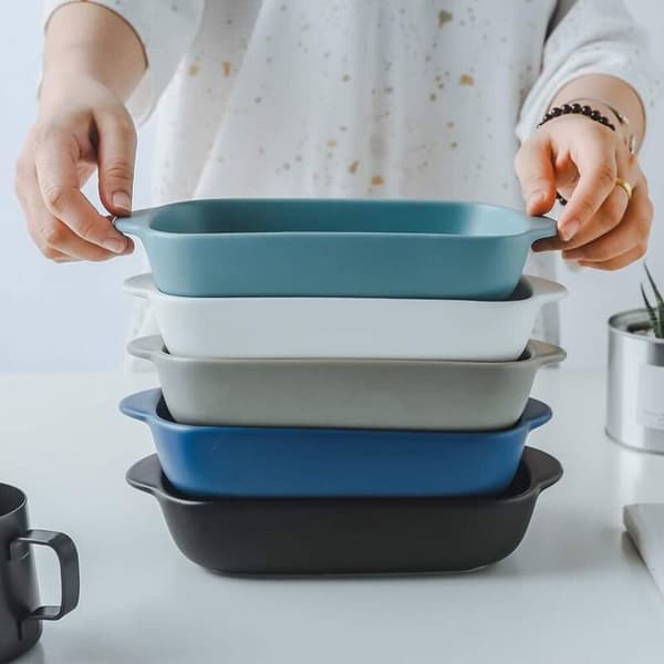 Liten rektangulär ugnsform i keramik / gratängform – 23 x 12,5 cm (550 ml) – Fei Yu