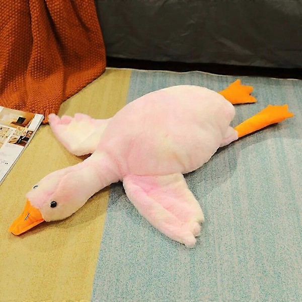 50-190cm Stor Vit Gåsplyschleksak Mjuk Fylld Djur Enorm Anka Kudde Mycket Stor Vit Gåssoffa Kudde Flickans Födelsedagspresent Pink 50cm