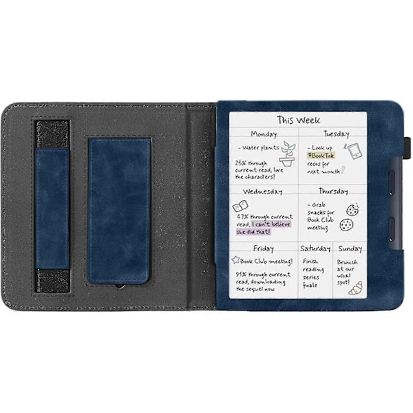 Ställfodral för 7\" Kobo Libra Colour (2024), Premium PU Läder Ställskydd med Handrem och Auto Brown