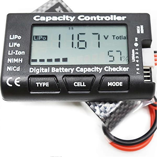 Digital Batterikapasitet Spenningskontroll Celle Tester Meter For Lipo Li-ion Nimh
