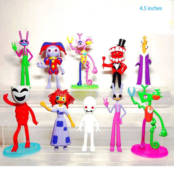 De fantastiske digitale cirkus actionfigurer Unikt designsimuleringsminiaturemodeller til børn Drenge Piger Fødselsdagsgaver 12pcs