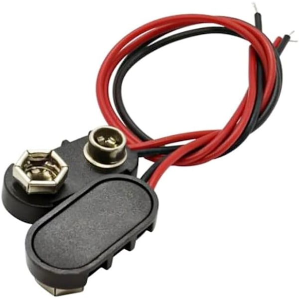 9V Batteriklämma Anslutning 10 Stycken PP3 Batterisnaps Anslutning I-typ Plast Batterisnaps med 15 cm Flygande Ledningar Snap On 9V Batterianslutning Kabel