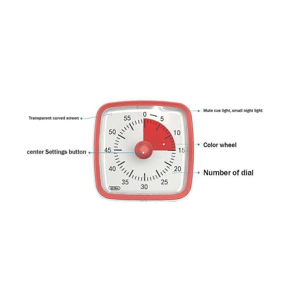 60-Minutters Timer, Klasseromstimer, Nedtellingstimer for Barn og Voksne, Tidsstyring Til