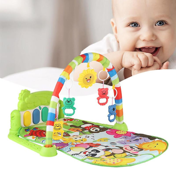 Baby Play Gym Mat med Dingla skallror Kick & Play Piano Tummy Time Toys