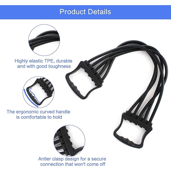 Bryst Ekspander Puller, 5 Rør Bryst Ekspander Muskel Pull Exerciser Bryst Arm Ekspander Bryst Ekspander Fitness Justerbar Bryst Ekspander Til Hjem Gym M
