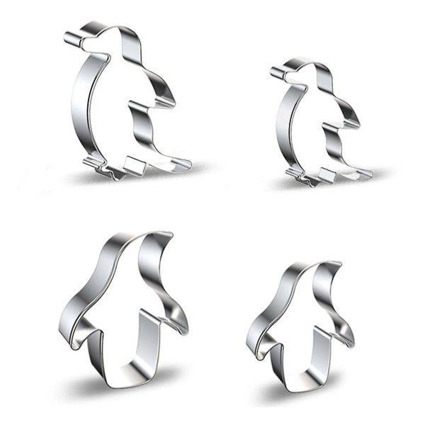 4 stycken kakskärare i rostfritt stål Material Pingvinformade bakprylar