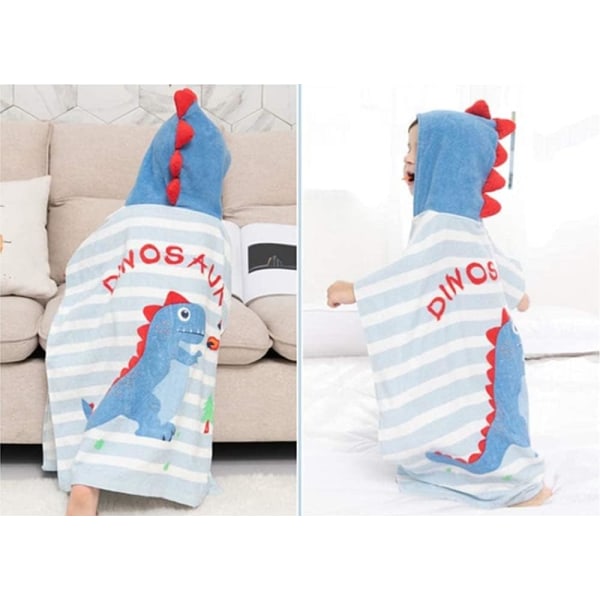 Barn Poncho med Huva Strandhandduk Barn Badrock Badrock Djur Bomull Simbassäng Duschhandduk för Pojkar och Flickor