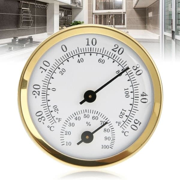 Analog inomhus hygrometer Temperaturmätare Silver Silver Silver