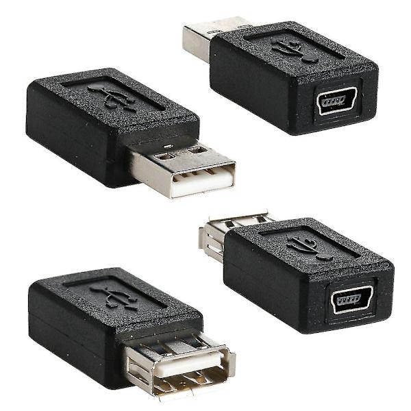 10 stk. Mini-konverter USB-han til hun Micro USB-stikadapter