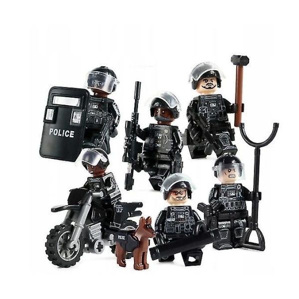 Kvalitet hög SWAT SET ARMY SOLDIERS WAR COMMANDOS byggstenar lekset för barn present
