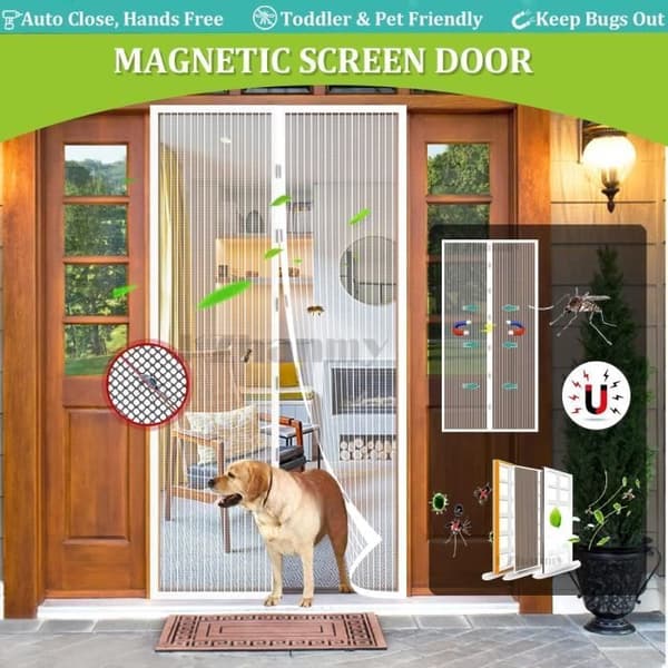Myggnät - Ej specificerat - 90x220 cm - Magnetfäste - Vit - Justerbart