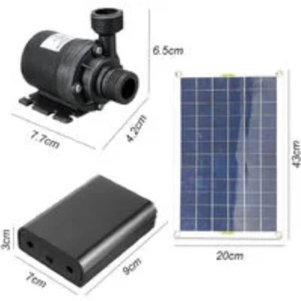 800 L/t 50W Børsteløs Solarpumpe + 43×20 cm Panel – Ultra-Stille, 5 m Løftehøjde, til Havnedamfontæne