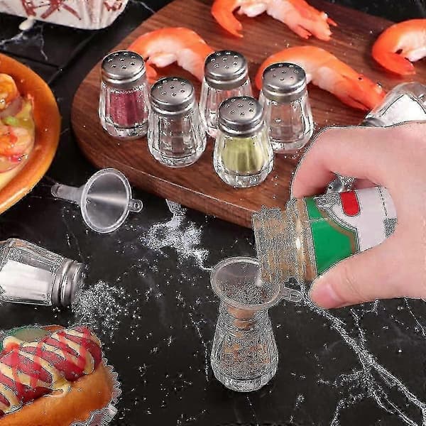 Mini Salt- og peberbøsser, 0,5 Oz / 1/2 Oz Glas Cube Restnt Salt- og peberbøsser #YoGu shape2