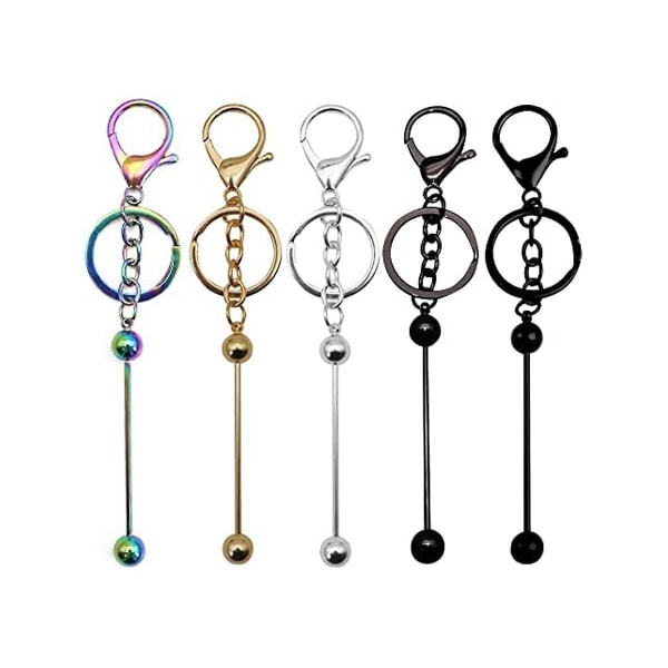 5 st Beadable Keychain Bar Blank Keychain Hummerklo Klämma Keychain För Diy Smycken Hantverk Ryggsäck Dekor