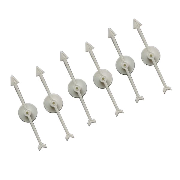 6 st Snurra 10CM Plast Roterande Pilpekare DIY Brädspel Leksakstillbehör för Barn White
