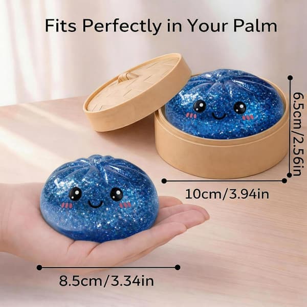 Dumpling Squishies Mystery Box, Myk Dumpling Stressavlastende Sensorisk Leketøy for Voksne Dark blue