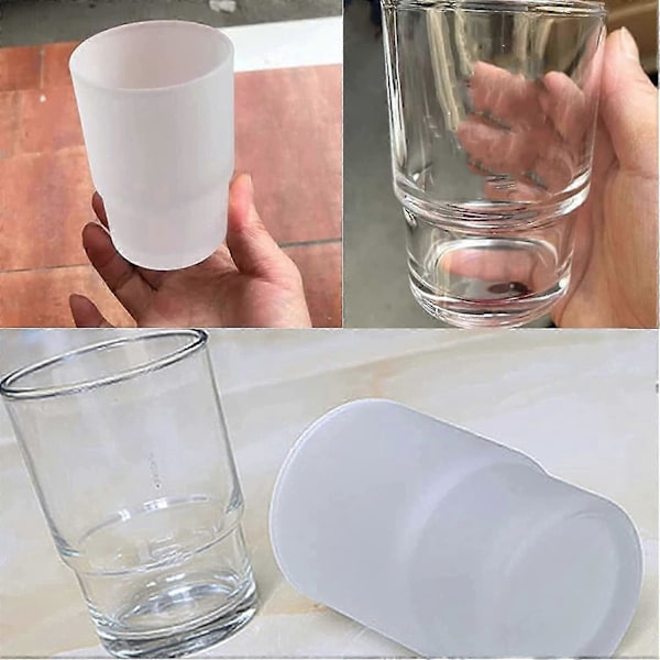 Tandborstmugg, 2 st Glas Tumbler Tandborstmugg Ersättning för Väggmonterad Tandborsthållare, Munvatten