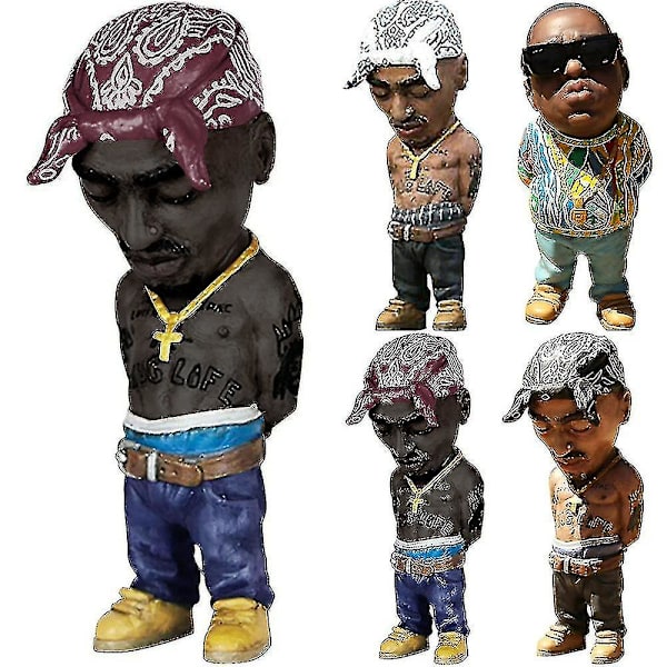 Handgjord Legend Minnesmärke Staty Skulpturer Modell Harts Prydnader Skrivbord Heminredning Present Tupac Red
