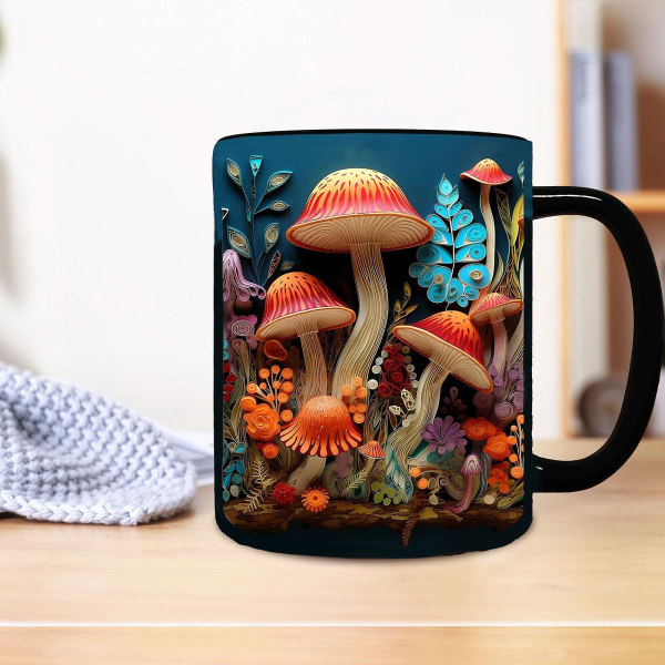 2024 Uusi Magic Mushrooms Muki Keraaminen kahvimuki Teekuppi 3D Magic Mushrooms Mukeilla