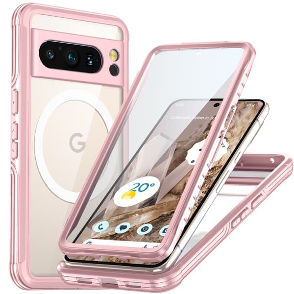 Magneettikotelo Google Pixel 8 Prolle, vaaleanpunainen