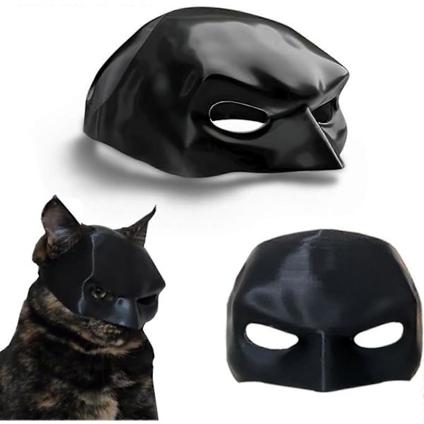 Kattfladdermusmask, Kattfladdermus Cosplayhatt, Fladdermusmask för Katt, Fladdermuskatt Avenger Mask, Fladdermuskatt Halloween Kostymer, Passar De Flesta Katter S