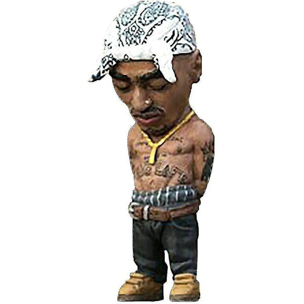 Handgjord Legend Minnesmärke Staty Skulpturer Modell Harts Prydnader Skrivbord Heminredning Present Tupac White
