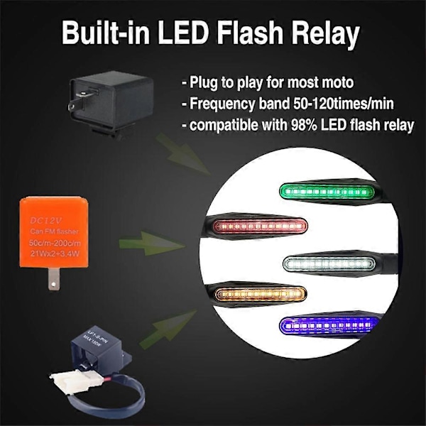 4st Motorcykel Blinkers LED Ljus Rinnande Vatten Signal Lampa För Suzuki Rm250 Rm 85 Dl650 Dl 1000 650 Gsr600 Gsr750 Gsxs750 Purple-two pairs