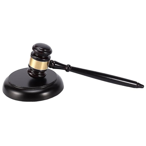 Auktionshammare för domare i trä med ljudblock för advokat, domareauktion Handarbete -n2771