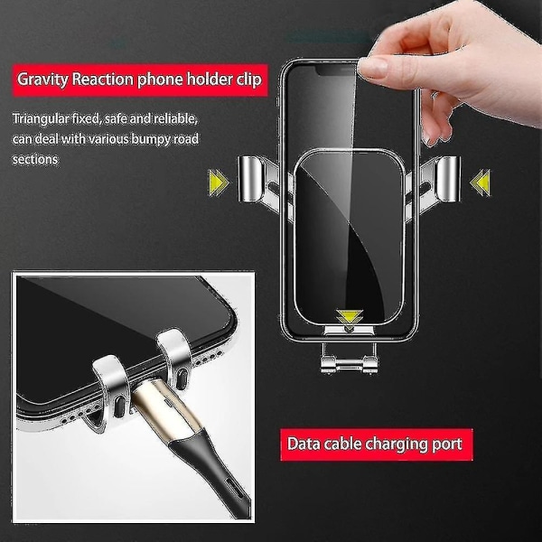 Bil Mobiltelefon Holder Gravity Air Outlet Brakett For Xc40 Silver