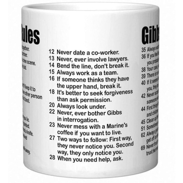 Ncis 2022 Gibbs' Rules Coffee Mug (farvel Edition)