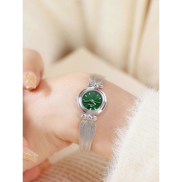 BS Bee Sister FA1807 Damklocka med Hjärtslag Elegant Veteax Smycke Armbandsur Green