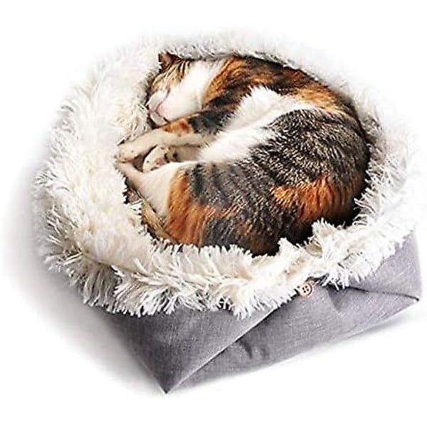 Grayself-heating Plush Mat For Cats And Small Dogs, 2 In 1 Function, Soft Plush Blanket For Indoors And Outdoors