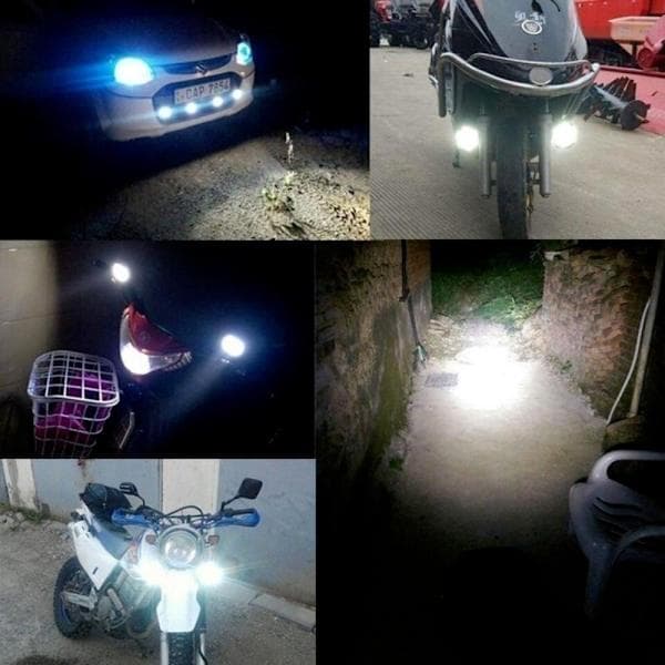 2 stk. 6 LED Motorcykel Forlygte Kørelys