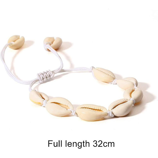 2 stk. Halskæde og armbånd med skaller, skalarmbånd, skalsmykke, skalkæde, choker med skaller, naturlig skalkæde til kvinder
