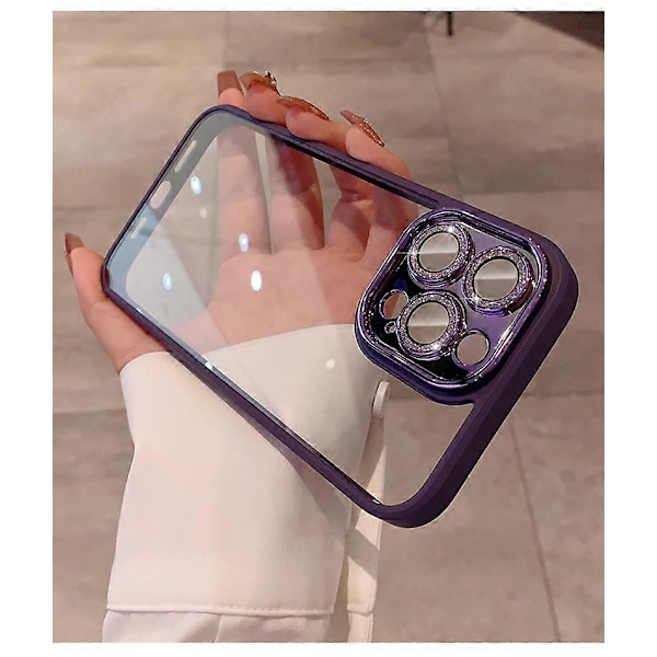 Ylellinen kimaltava timantti läpinäkyvä suojakotelo iPhone 14 13 12 11 Pro Max Plus -puhelimille, linssinsuojaus, iskunkestävä puskurikotelo For Iphone 14pro