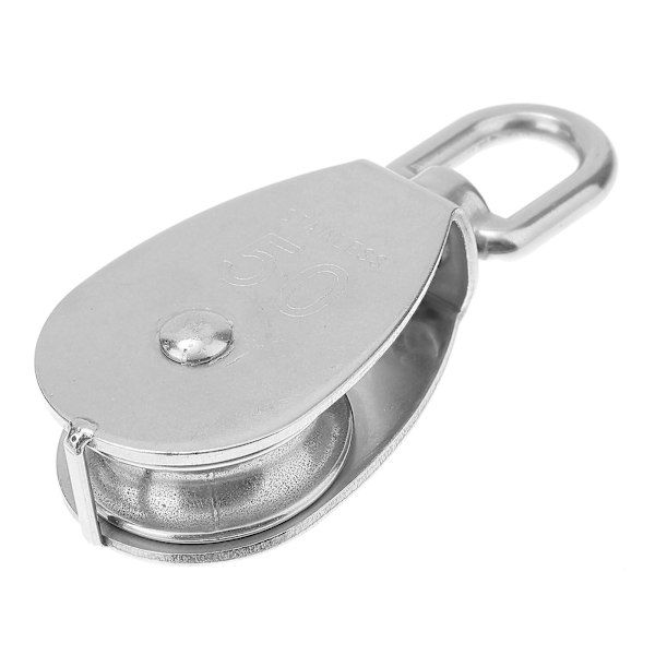 M50 Stainless Steel Single Wheel Swivel Pulley Block Loading 400kg (silver)