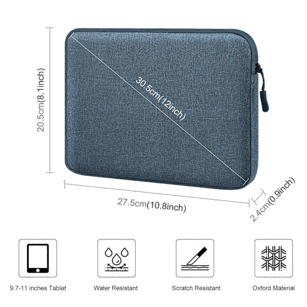 Tablet Sleeve Taske Lynlåspose til 9.7-11.0 tommer