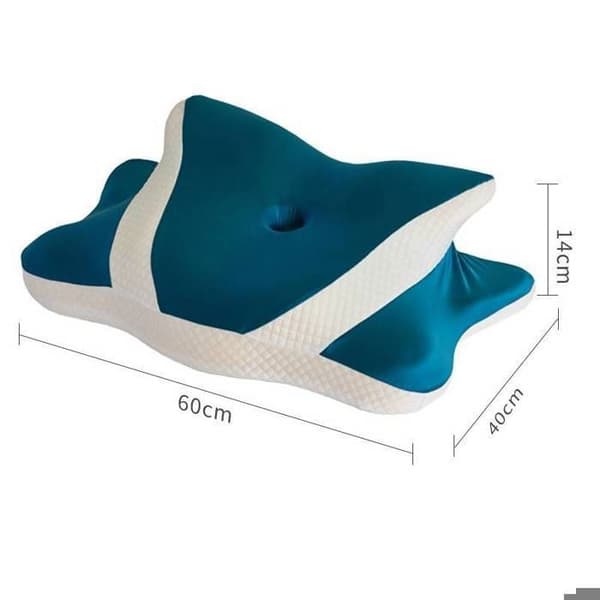 2-i-1 ergonomisk fjärilsnackkudde i memoryskum, 60x40x14cm, grön
