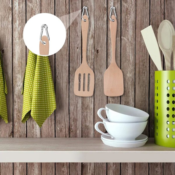 10 stk. karabinkroker, 316 rustfritt stål, små karabinkroker, nøkkelringklips for utendørs, fotturer, kroker for løftehjelpemidler og håndtak 6*60mm