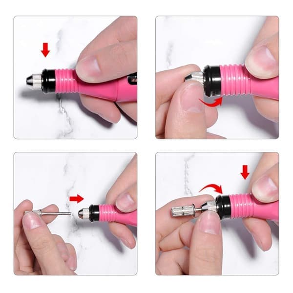 Elektrisk neglefil med 6 bits Hvit White