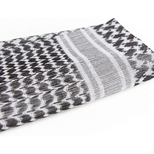Taktisk ökenscarf / 100 % bomull Keffiyeh scarf wrap för män andningsbar och vindtät sandscarf white