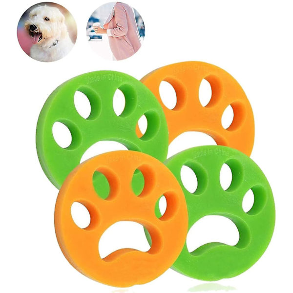 4 st husdjurshårborttagare tvättmaskin hårrengöringsverktyg återanvändbar för kläder, sängkläder, hundkatthår Round 5 Pcs Green x 5 Pcs Yellow