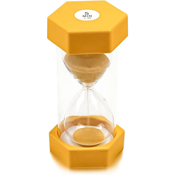 Timeglas Sand Timer, Sand Timer, Timeglas Børns Timeglas Timer Timeglas Sæt Farverigt Sandur Køkken Timer Yellow 5 min