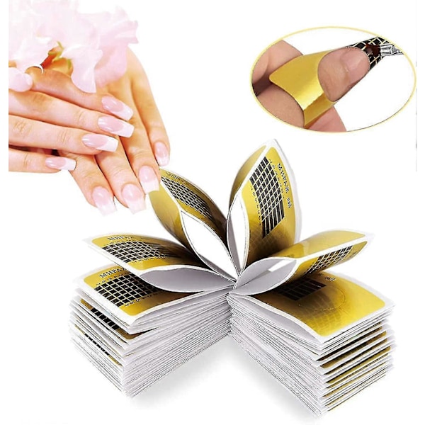 500 Stycken Nagelkonst Tips Förlängningsstickers, Självhäftande Nagelform Med Nummer, För UV Gel Nagel Förlängning (1 Rulle)
