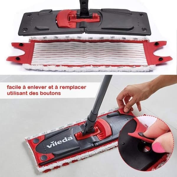 Sett med 4 mikrofiber 2-i-1-puter for Vileda Ultramax Mop – Erstatningssett