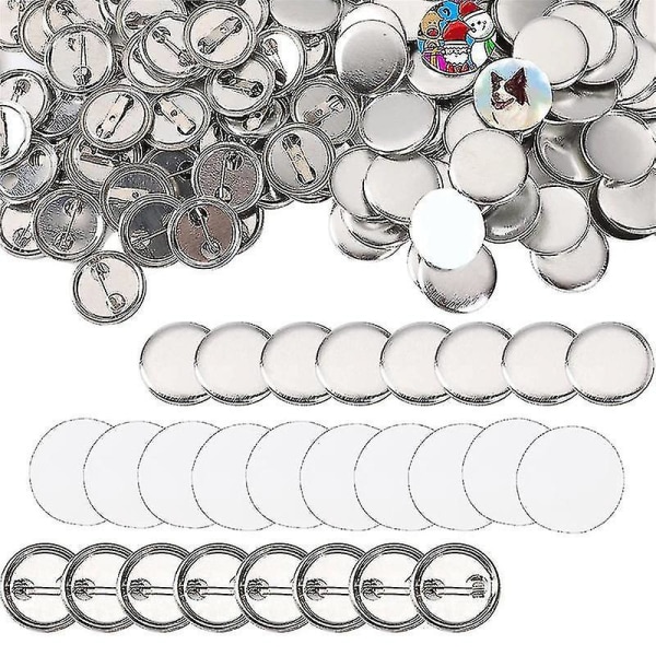600 stk. Blank Button Making Supplies 25mm/1inch Back Button Pin Making Kit Metal Badge Parts Compati