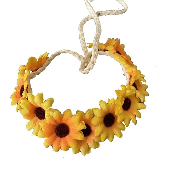Daisy-kukkahiuspanta, tyylikäs auringonkukkaseppele, morsiamen häähiusseppele, 1 kpl white