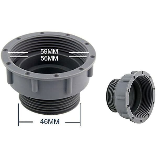 Afløbsslangeadapter (58 mm til 46 mm) – Indvendigt til udvendigt gevind vaskestik